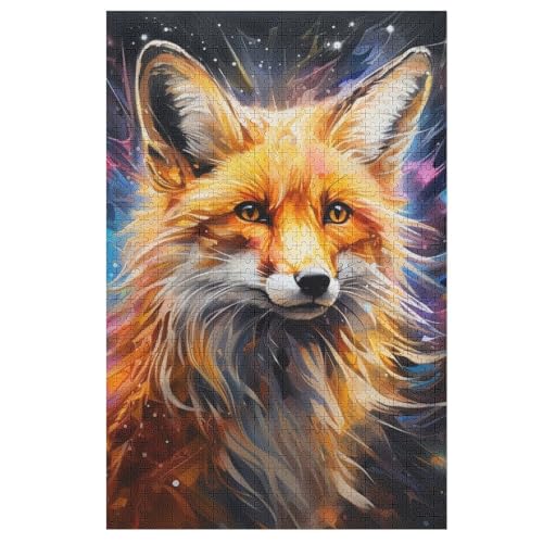 Holzpuzzle Fuchs Puzzle 1000 Teile Erwachsene Klassische Pädagogisches Spielzeug Kinder Lernspiel Herausforderndes Puzzles Raumdekoration Detailreiches Geschenk 78×53cm von AAPZY