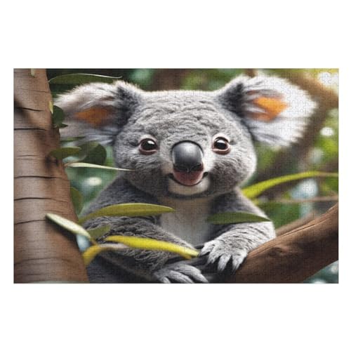 Holzpuzzle Koala Puzzle 1000 Teile Erwachsene Klassische Pädagogisches Spielzeug Kinder Lernspiel Herausforderndes Puzzles Raumdekoration Detailreiches Geschenk （75×50cm） von AAPZY