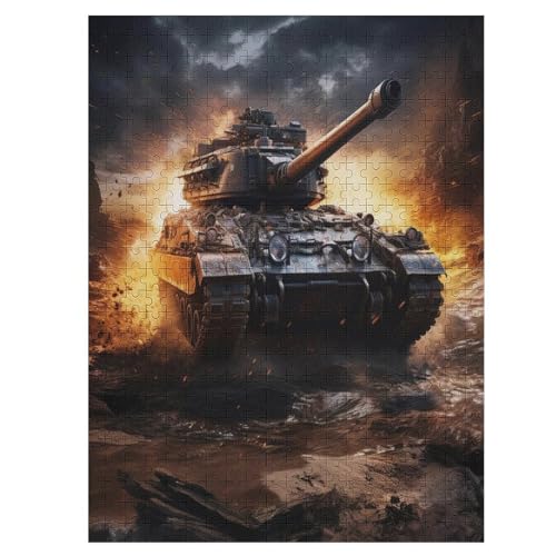 Holzpuzzle Panzer Puzzle 500 Teile Erwachsene Klassische Pädagogisches Spielzeug Kinder Lernspiel Herausforderndes Puzzles Raumdekoration Detailreiches Geschenk （55×41cm） von AAPZY