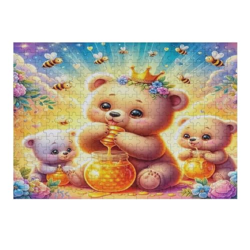 Holzpuzzle Tierbär Puzzle 300 Teile Erwachsene Klassische Pädagogisches Spielzeug Kinder Lernspiel Herausforderndes Puzzles Raumdekoration Detailreiches Geschenk （40×28cm） von AAPZY