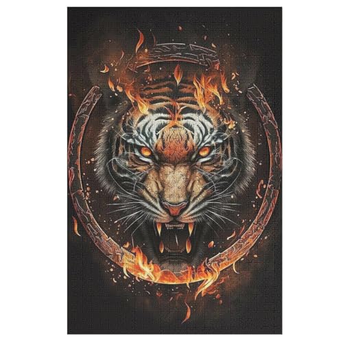 Holzpuzzle Tiger Puzzle 1000 Teile Erwachsene Klassische Pädagogisches Spielzeug Kinder Lernspiel Herausforderndes Puzzles Raumdekoration Detailreiches Geschenk 78×53cm von AAPZY