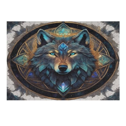 Holzpuzzle Wolf Puzzle 300 Teile Erwachsene Klassische Pädagogisches Spielzeug Kinder Lernspiel Herausforderndes Puzzles Raumdekoration Detailreiches Geschenk （40×28cm） von AAPZY