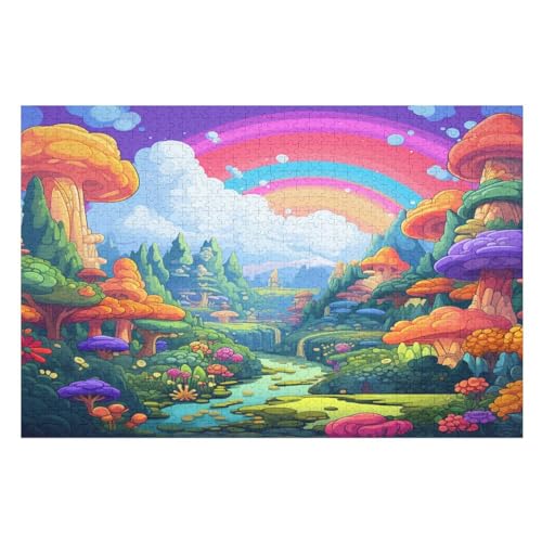 Holzpuzzle Wunderland Puzzle 1000 Teile Erwachsene Klassische Pädagogisches Spielzeug Kinder Lernspiel Herausforderndes Puzzles Raumdekoration Detailreiches Geschenk （75×50cm） von AAPZY