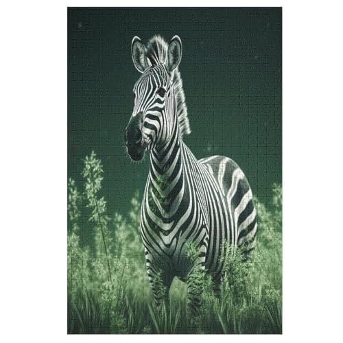 Holzpuzzle Zebra Puzzle 1000 Teile Erwachsene Klassische Pädagogisches Spielzeug Kinder Lernspiel Herausforderndes Puzzles Raumdekoration Detailreiches Geschenk 78×53cm von AAPZY