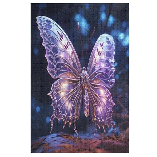 Holzpuzzles 1000 Teile Schmetterling -Puzzle Für Jungen Und Mädchen, Schwierigkeitsgrad, Lernspiele, Familienspielzeug 78×53cm von AAPZY