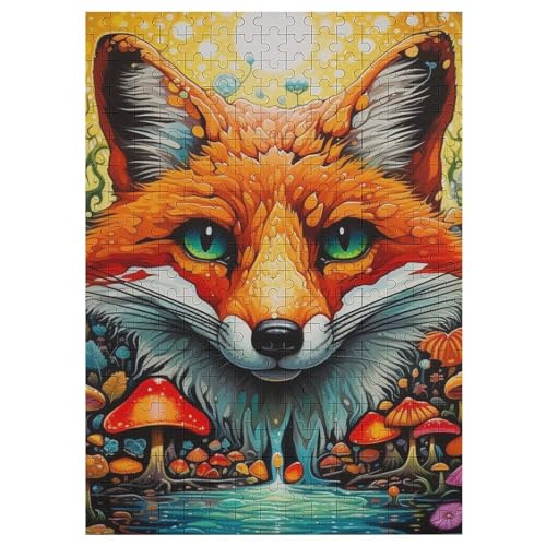 Holzpuzzles 300 Teile Fuchs -Puzzle Für Jungen Und Mädchen, Schwierigkeitsgrad, Lernspiele, Familienspielzeug 42×30cm von AAPZY