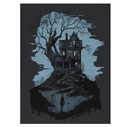 Horrorkunst 500 Teile Premium-Puzzles Für Erwachsene Kinder- Holzpuzzles Spaß Und Lernspiele - Perfekte Puzzle-Geschenke （55×41cm） von AAPZY