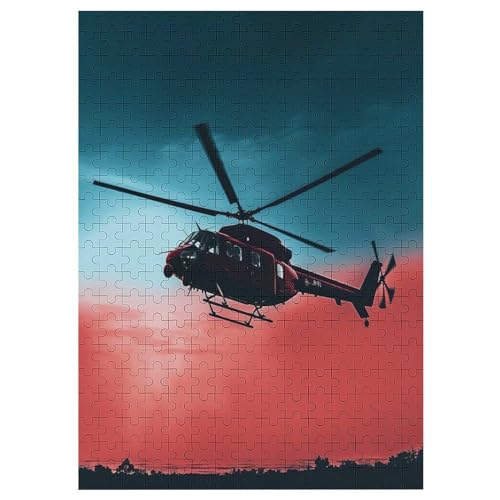 Hubschrauber 300 Teile Puzzle Für Erwachsene, Herausforderung Puzzles - Familienpuzzle Verringerter Druck Schwieriges Puzzle Rahmen Holzpuzzle Für Erwachsene Kinder 12+ （42×30cm） von AAPZY