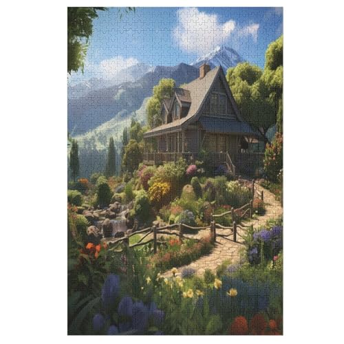 Hütte in einem Bergdorf 1000 Teile Puzzles, Wood Craft, Hochwertiges Modernes Puzzle, DIY, Für Erwachsene Und Kinder Ab 12 Jahren Holz, Puzzle 78×53cm von AAPZY