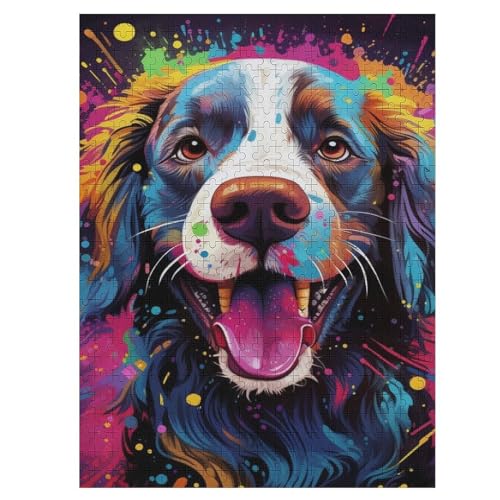 Hund,500 Teile,Holzpuzzle,einzigartiges Puzzle,kreatives Puzzle,Geschenk Für Erwachsene,Familienspiel,Herausforderungsaktivität,（55×41cm） von AAPZY