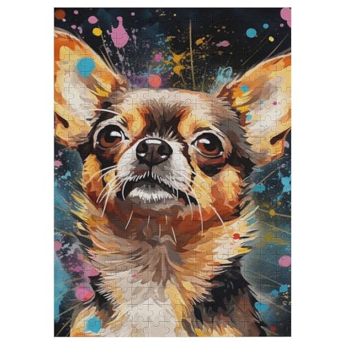 Hund Holzpuzzle 300 Stück Puzzles Für Erwachsene Teenager Stress Abbauen Familien-Puzzlespiel Poster 300-teiliges Puzzle Kinder Lernspiel Spielzeug Geschenk 42×30cm von AAPZY