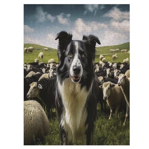 Hund Holzpuzzle 500 Teile,Puzzles Für Erwachsene, Impossible Puzzle, Geschicklichkeitsspiel Für Die Ganze Familie,Home Dekoration Puzzle, Puzzle Kinder Legespiel （55×41cm） von AAPZY