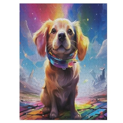 Hund Puzzle Für Erwachsene 500 Teile Premium 100% Recyceltes Brett Zum Lernen, Lernspielzeug, Familienspiele Kinder Holzpuzzle （55×41cm） von AAPZY