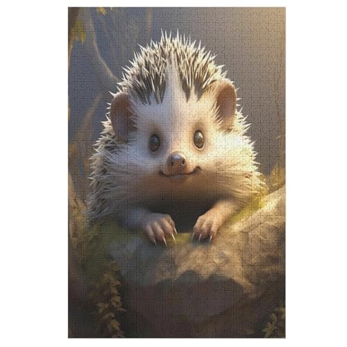 Igel -Puzzle, 1000 Teile,Holzpuzzle Für Erwachsene Kinder, Lustiges Spielzeug, Denkspiel, Spielzeug, Bildungsspiel, Herausforderung, Pädagogisch, 78×53cm von AAPZY