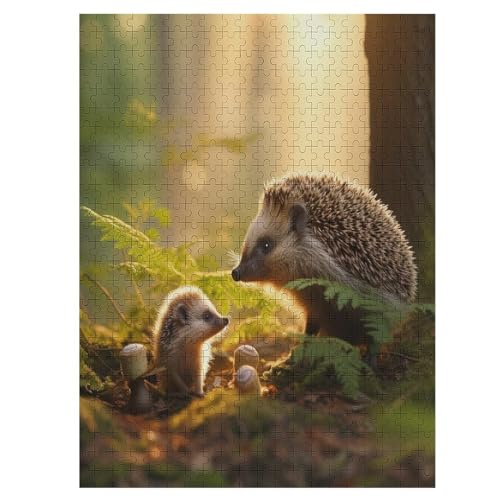 Igel -Puzzle, 500 Teile,Holzpuzzle Für Erwachsene Kinder, Lustiges Spielzeug, Denkspiel, Spielzeug, Bildungsspiel, Herausforderung, Pädagogisch, （55×41cm） von AAPZY