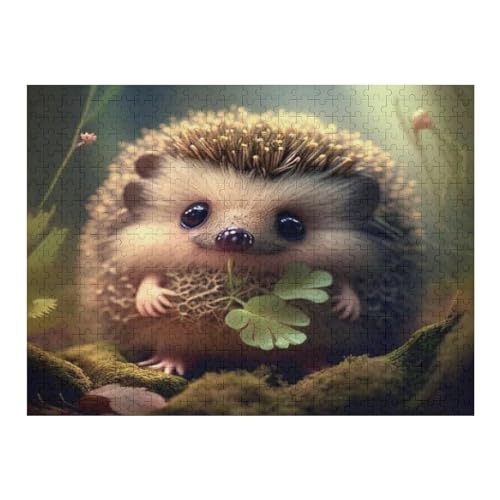 Igel Puzzle 500 Teile, Holzpuzzle Für Erwachsene, Impossible Puzzle, Geschicklichkeitsspiel Für Die Ganze Familie, Puzzle Farbenfrohes Legespiel Kinder Puzzles （52×38cm） von AAPZY