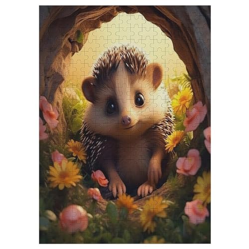 Igel Puzzles 300 Teile Erwachsener Kniffel Spaß Für Die Ganze Familie - 300 Puzzleteilige Motive, Holzpuzzle Kinder Erwachsene, Impossible Puzzle Schwer （42×30cm） von AAPZY