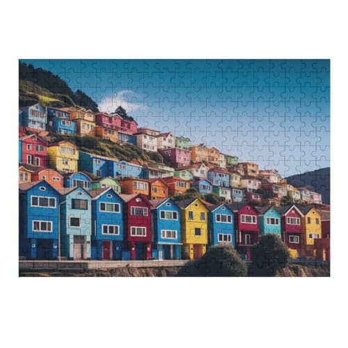 Italienische Landschaft Puzzle 300 Teile, Holzpuzzle Für Erwachsene, Impossible Puzzle, Geschicklichkeitsspiel Für Die Ganze Familie, Puzzle Farbenfrohes Legespiel Kinder Puzzles （40×28cm） von AAPZY