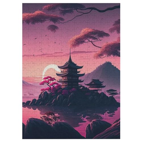 Japanese Temple Puzzles 300 Teile Erwachsener Kniffel Spaß Für Die Ganze Familie - 300 Puzzleteilige Motive, Holzpuzzle Kinder Erwachsene, Impossible Puzzle Schwer （42×30cm） von AAPZY