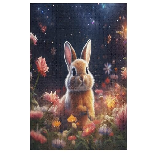 Kaninchen Holzpuzzle 1000 Teile,Puzzles Für Erwachsene, Impossible Puzzle, Geschicklichkeitsspiel Für Die Ganze Familie,Home Dekoration Puzzle, Puzzle Kinder Legespiel （78×53cm） von AAPZY