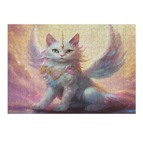 Katze 300 Teile Puzzle Für Erwachsene, Herausforderung Puzzles - Familienpuzzle Verringerter Druck Schwieriges Puzzle Rahmen Holzpuzzle Für Erwachsene Kinder 12+ （40×28cm） von AAPZY