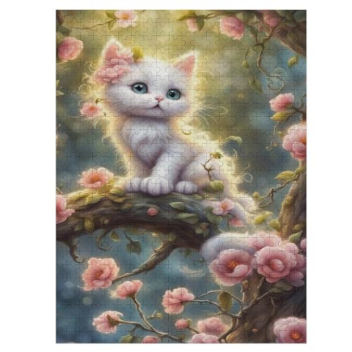 Katze 500 Teile Puzzle Für Erwachsene, Herausforderung Puzzles - Familienpuzzle Verringerter Druck Schwieriges Puzzle Rahmen Holzpuzzle Für Erwachsene Kinder 12+ （55×41cm） von AAPZY