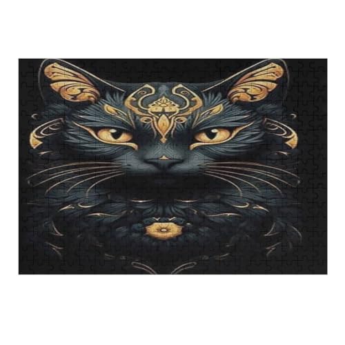 Katze Holzpuzzle 300 Teile, Knobelspiele Für Erwachsene, Teenager, Puzzles Unmögliche - Kinder Puzzle Zimmer Deko （40×28cm） von AAPZY