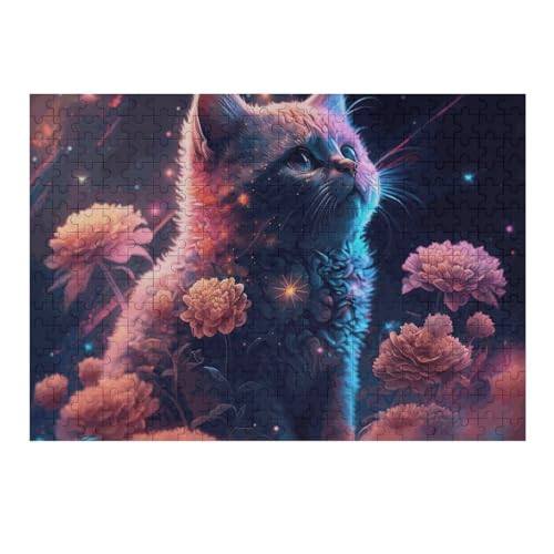 Katze Holzpuzzle 300 Teile,Puzzles Für Erwachsene, Impossible Puzzle, Geschicklichkeitsspiel Für Die Ganze Familie,Home Dekoration Puzzle, Puzzle Kinder Legespiel （40×28cm） von AAPZY