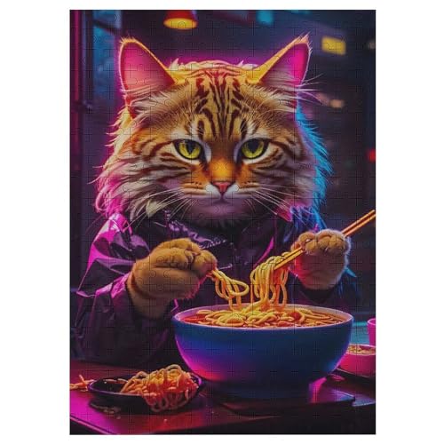 Katze Holzpuzzle Erwachsene - 300 Teiliges Jigsaw Knobelspiel - Puzzle Für Erwachsene & Kinder - Outdoor & Reisespielzeug - Geduldspiel 42×30cm von AAPZY