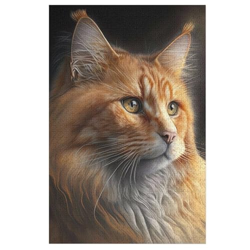 Katze -Puzzle, 1000 Teile,Holzpuzzle Für Erwachsene Kinder, Lustiges Spielzeug, Denkspiel, Spielzeug, Bildungsspiel, Herausforderung, Pädagogisch, 78×53cm von AAPZY