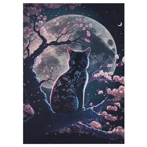 Katze-Puzzle Für Erwachsene, 300-teilige Puzzles Für Teenager Und Kinder, Kreative Puzzles Für Die Familie, Herausfordernde Spiele, Spielzeug, Geschenke 42×30cm von AAPZY