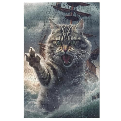 Katze Puzzles 1000 Teile Erwachsener Kniffel Spaß Für Die Ganze Familie - 1000 Puzzleteilige Motive, Holzpuzzle Kinder Erwachsene, Impossible Puzzle Schwer （78×53cm） von AAPZY