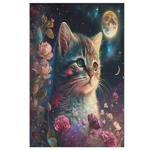 Katze Puzzles 1000 Teile Erwachsener Kniffel Spaß Für Die Ganze Familie - 1000 Puzzleteilige Motive, Holzpuzzle Kinder Erwachsene, Impossible Puzzle Schwer （78×53cm） von AAPZY