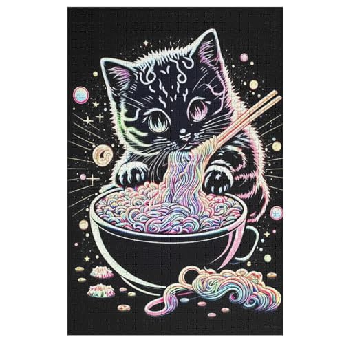 Katze Puzzles 1000 Teile Erwachsener Kniffel Spaß Für Die Ganze Familie - 1000 Puzzleteilige Motive, Holzpuzzle Kinder Erwachsene, Impossible Puzzle Schwer 78×53cm von AAPZY