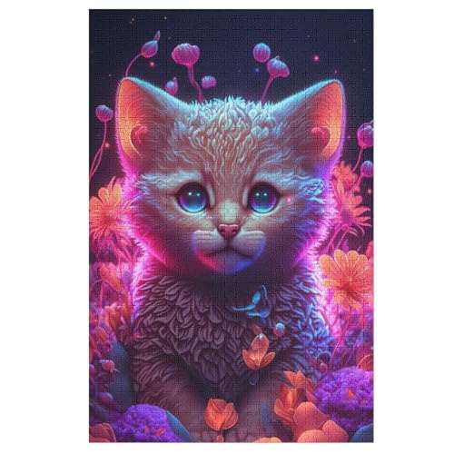 Katze Puzzles 1000 Teile Erwachsener Kniffel Spaß Für Die Ganze Familie - 1000 Puzzleteilige Motive, Holzpuzzle Kinder Erwachsene, Impossible Puzzle Schwer 78×53cm von AAPZY