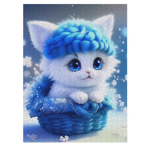 Katze Puzzles 500 Teile Erwachsener Kniffel Spaß Für Die Ganze Familie - 500 Puzzleteilige Motive, Holzpuzzle Kinder Erwachsene, Impossible Puzzle Schwer （55×41cm） von AAPZY