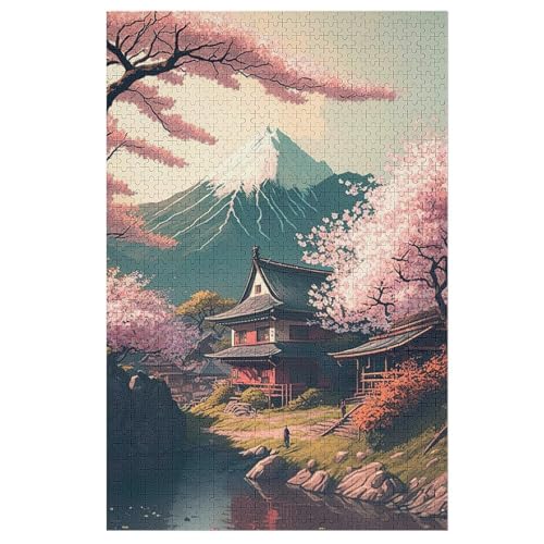 Kirschbaum, japanische Kunst Holzpuzzle 1000 Teile Klassische Puzzles Erwachsene Kinder Puzzle DIY Kit Holzspielzeug Einzigartiges Geschenk Moderne Wohnkultur 78×53cm von AAPZY