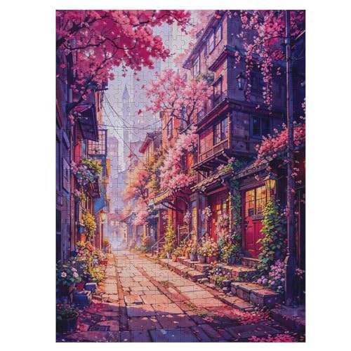 Kirschbaum, japanische Kunst Puzzle 500 Teile,Puzzles Für Erwachsene, Impossible Puzzle, Geschicklichkeitsspiel Für Die Ganze Familie, Puzzle Kinder,Holzpuzzle-Geschenk,Raumdekoration, （55×41cm） von AAPZY