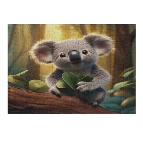 Koala Holzpuzzle Erwachsene - 300 Teiliges Jigsaw Knobelspiel - Puzzle Für Erwachsene & Kinder - Outdoor & Reisespielzeug - Geduldspiel （40×28cm） von AAPZY