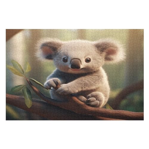 Koala -Puzzle, 1000 Teile,Holzpuzzle Für Erwachsene Kinder, Lustiges Spielzeug, Denkspiel, Spielzeug, Bildungsspiel, Herausforderung, Pädagogisch, （75×50cm） von AAPZY