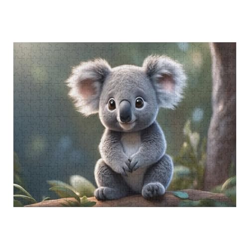 Koala-Puzzle Für Erwachsene, 500 Teile, Holzpuzzle, Kinderpuzzle, Dekompressionsspiel, Spielzeugpuzzle （52×38cm） von AAPZY