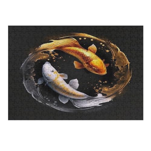 Koi Fisch Puzzles 300 Teile Erwachsener Kniffel Spaß Für Die Ganze Familie - 300 Puzzleteilige Motive, Holzpuzzle Kinder Erwachsene, Impossible Puzzle Schwer （40×28cm） von AAPZY