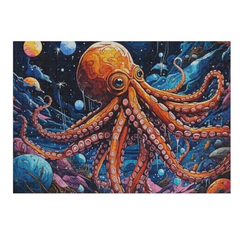 Krake Puzzles 300 Teile Erwachsener Kniffel Spaß Für Die Ganze Familie - 300 Puzzleteilige Motive, Holzpuzzle Kinder Erwachsene, Impossible Puzzle Schwer （40×28cm） von AAPZY