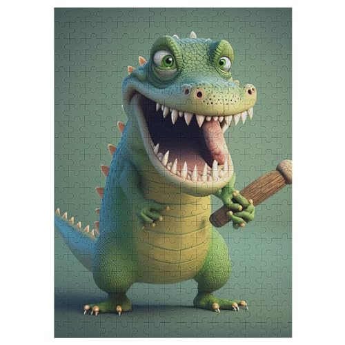 Krokodil Puzzle 300 Teile, Holzpuzzle Für Erwachsene, Impossible Puzzle, Geschicklichkeitsspiel Für Die Ganze Familie, Puzzle Farbenfrohes Legespiel Kinder Puzzles 42×30cm von AAPZY