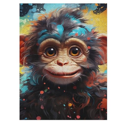 Lemur -Puzzle, 500 Teile,Holzpuzzle Für Erwachsene Kinder, Lustiges Spielzeug, Denkspiel, Spielzeug, Bildungsspiel, Herausforderung, Pädagogisch, （55×41cm） von AAPZY