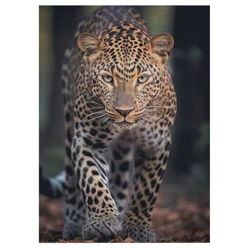 Leopard Holzpuzzle 300 Teile, Knobelspiele Für Erwachsene, Teenager, Puzzles Unmögliche - Kinder Puzzle Zimmer Deko 42×30cm von AAPZY