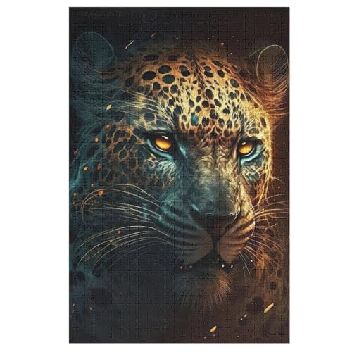 Leopard Puzzles 1000 Teile Erwachsener Kniffel Spaß Für Die Ganze Familie - 1000 Puzzleteilige Motive, Holzpuzzle Kinder Erwachsene, Impossible Puzzle Schwer （78×53cm） von AAPZY