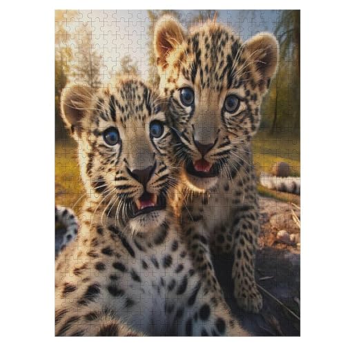 Leopard Puzzles 500 Teile Erwachsener Kniffel Spaß Für Die Ganze Familie - 500 Puzzleteilige Motive, Holzpuzzle Kinder Erwachsene, Impossible Puzzle Schwer （55×41cm） von AAPZY