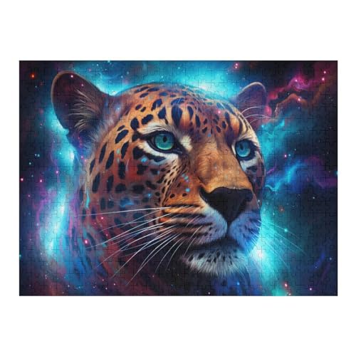 Leopard Puzzles 500 Teile Für Jugendliche Kreatives Holzpuzzlespielzeug Familienspiel Schwierigkeitsgrad Herausforderungspuzzles （52×38cm） von AAPZY