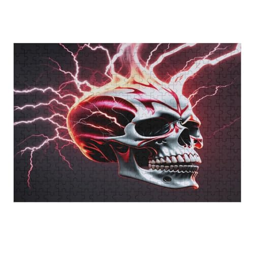 Lightning Totenkopf 300 Teile Puzzle Für Erwachsene, Herausforderung Puzzles - Familienpuzzle Verringerter Druck Schwieriges Puzzle Rahmen Holzpuzzle Für Erwachsene Kinder 12+ （40×28cm） von AAPZY